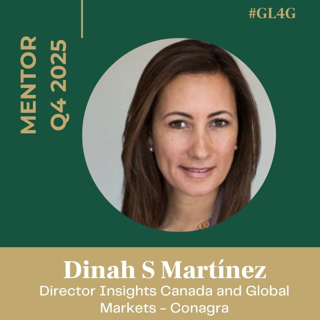 Portrait of Dinah S Martínez, Director Insights Canada and Global Markets at Conagra, featured as a mentor for Q4 2025.